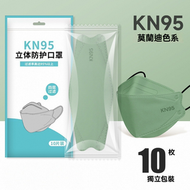 全城熱賣 - A28- (綠色）成人口罩 KN95防護口罩 一次性口罩 非醫用口罩 3D立體口罩 - 独立包装 10片裝x5包