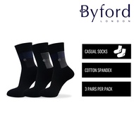 Byford Stokin Panjang (3 Pcs) | Byford Cotton Spandex Full Length Casual Socks - BSF1037W