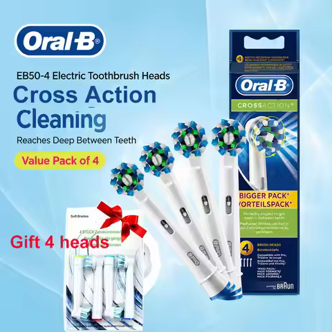 Oral B Replacement Toothbrush Heads EB50 Cross Action Deep Cleaning Germany Soft Bristle Teeth Brush