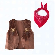 Hot Western Cowboy Costume with Hat Party Role Play Cos Boys Halloween Costume Set for Babies