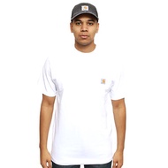 Carhartt K87 Carhartt เสื้อยืดมีกระเป๋าแขนสั้นสำหรับผู้ชายเรียบง่ายแมทช์ลุคง่ายผ้าฝ้ายแท้ทรงหลวมแฟชั