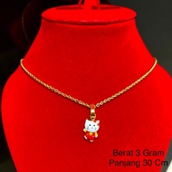2gram Light Gold Children's Necklace And 1gram Hello Kitty Pendant