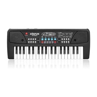 Black 37 Keys Kids Piano Keyboard, Portable Electric Musical Instruments Piano with Microphone, Lear