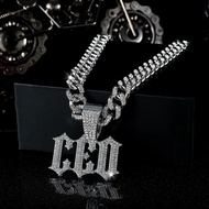 European American Fashion Full Diamond English CE0 Letter Pendant Men Women All-Match Hip Hop Nightc