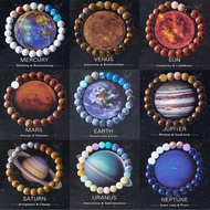 8 Planets Solar System Beaded Bracelet Couples Fashion Versatile Paper Card Packaging Gelang Tangan