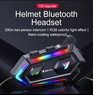 Intercom helm Y20 Max RGB Bluetooth headset Premium