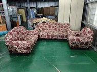 【二手倉庫-崇德店】二手家具☆緹花布沙發組☆1+2+3沙發 整套組沙發 布沙發 客廳椅 沙發椅 歐式沙發 鄉村風沙發