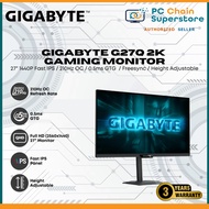 Gigabyte G27Q 2K Gaming Monitor - 27" 1440P Fast IPS / 210Hz OC / 0.5ms GTG / Freesync
