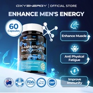 Oxyenergy D-Aspartic Acid HPMC Capsules 60's Halal Energy Boost with L-Arginne Ashwagandha Zinc Vita