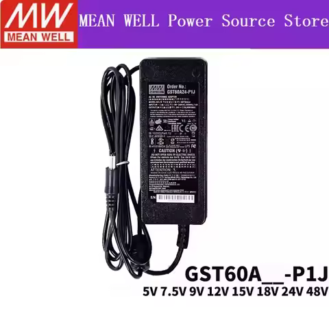 MEAN WELL GST60A series GST60A05-P1J GST60A12-P1J GST60A24-P1J Power adapter P1J 7.5V