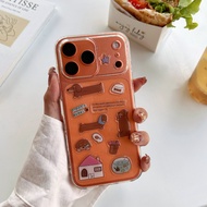 สำหรับ เคส iphone เคสใสกากเพชร เเถมสติกเกอร์นูน 3d DIY  สำหรับไอโฟน17 17Air 17pro 17proMax i11 i12 p
