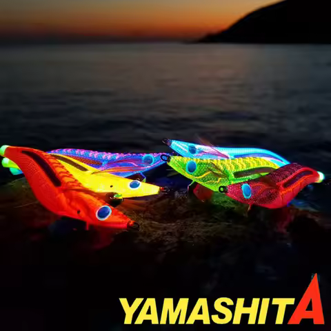 YAMASHITA EGI-OH LIVE Squid Jig 21g Glow Artificial Shrimp Saltwater Fishing Lure for Squid Japan Or