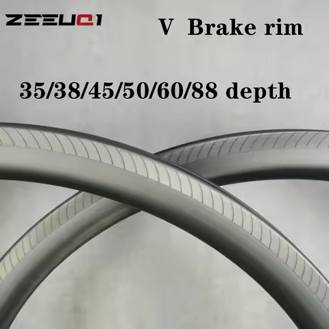 Carbon Single Rim 700C V Brake wheel 35/38/45/50/60/88mm Depth Clincher, Tubeless Tubular 16/20/24/3
