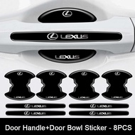 4/8Pcs Handle Black Protection Car Door Bowl Sticker For Lexus rx 570 RX300 LX570 CT200H NX250 RX350