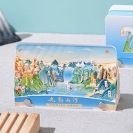 台历 光影山河 日历手撕3d立体纸雕2026马年风景解压创意案头摆件9.11 Desk Calendar: Light and Shadow Mountains and Rivers, 3D Pape