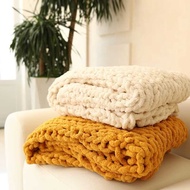 Handmade Thick Wool Knitted Blanket Thick Chenille Knitted Blanket Wool Blanket Sofa Cover Blanket
