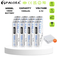PALO 18650 Battery 3.7V 1500MAH  Pointed 18650 Li-ion Rechargeable Battery