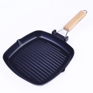 Square GRILL PAN Teflon Non-Stick BBQ PAN Grilled Satay Meat BBQ PAN/GRILL BARBERQUE/KOREAN BBQ Multipurpose 20,24,28cm-20CM