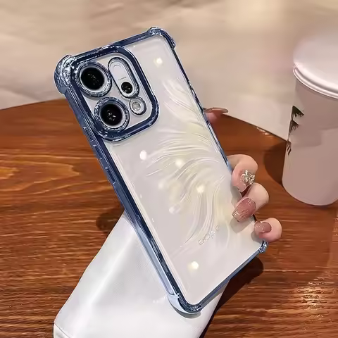 Fashion Luxury Plating Frame Coner-Airbag Soft TPU Case For OPPO Reno 15 ProMax 14 F Pro A6 A5/X A3/