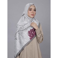 TUDUNG PRINTED SQUARE ARIANI GARDEN TRIBE GREY COLOUR INSPIRED VIETNAM COPY PREMIUM HIGH QUALITY HIJAB GRED AAA