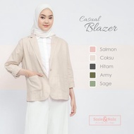 Korean Women's Blazer Chic Linen Sasie&amp;Nala