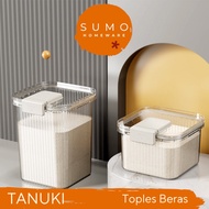 |Sumo| Tanuki Clear Rice Storage Jar Aesthetic Rice Jar Practical Rice Storage Box Transparent Rice Container Minimalist Rice Storage Container