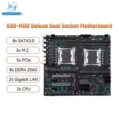 MACHINIST X99-MD8 Dual-way motherboard DDR4 PCIE X16*2 EATX