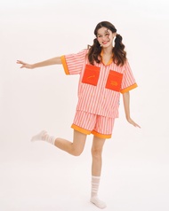 ชุดนอนเสื้อแขนสั้นและกางเกงขาสั้น Cuddly Dreams - The OG Stripe Collection