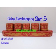 Prayer Glass Set of 5 Dragons 805 New