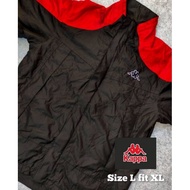 Jaket Outdoor Zipper Kappa Original Black Red