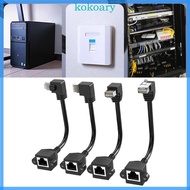 KOK RJ45 Cat6 Extension Cable Multiple Angled FTP Shielded Adapter Fixed Ears 24AWG