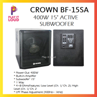 Crown BF-15SA 15" 400W Active Subwoofer with FREE 1 set XLR (Male & Female)