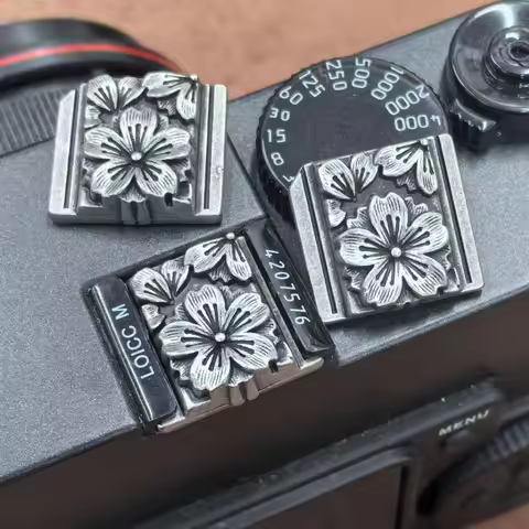 Handmade Metal Shutter Button Hot Shoe Cover Retro for Fuji XT5 XM5 Nikon ZF Leica Sony Canon Ricoh 