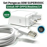 Ori OPPO/Realme 80W SUPERVOOC Fast Charger Adapter 3 Pin+Type-C Cable For OPPO A3x A5i A5 Plus A6 Pr
