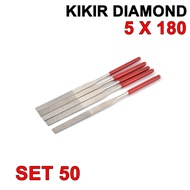Kikir 5 x 180 mm SET 50 pcs Files Diamond 5mm X 180mm Flat Rata Files