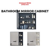 Bathroom Mirror Cabinet - Anti Rust Aluminum Hanging Wall Mounted Storage Organizer for Home Toilet 
