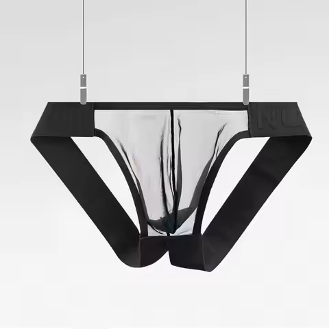 Solid color thong low waist convex pouch convex pouch convex pouch mesh breathable and comfortable A