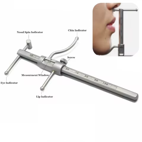 Stainless Steel Dental Orthodontic Caliper for Chin Implant Measurement 0-100mm Sliding Measuring Ru