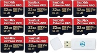 32GB SanDisk Extreme Pro (Ten Pack) 4K Micro Memory Card (SDSQXCG-032G-GN6MA) Class 10 U3 V30 A1 32G