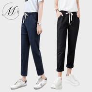 S-XL Women Casual Cotton Long Pants Linen Summer Long Pants Seluar Linen Wanita Panjang Bergaya 女棉麻休闲长裤