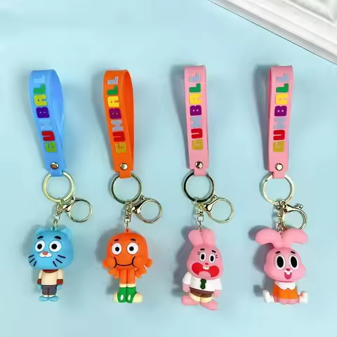 Gumball World Cartoon Gumball Keychain Car Pendant Bag Accessories Ganbao Darwin Anan Rabbit Keychai