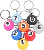 8Pcs pool ball keychain decorations key ring delicate small set small keychain resin bulk keychain s