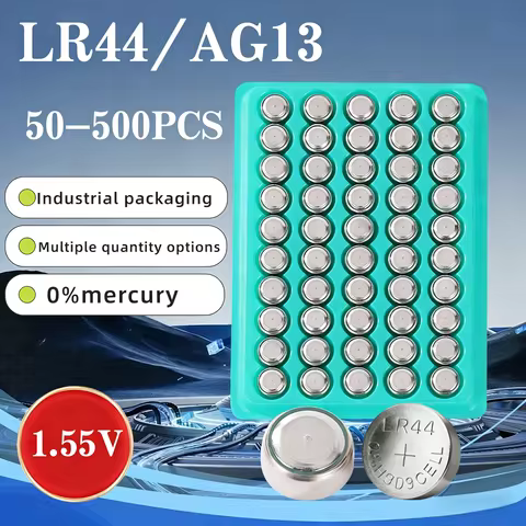 50-500PCSHigh Capacity LR44 Batteries L1154F AG13 SR44 A76 Premium Alkaline Battery 1.5V Button Coin