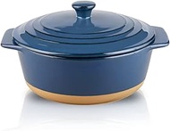 HVH Ceramic Casserole Dish with Lid Oven Safe, 2 Quart Round Casserole Dish Set, 9 Inches Round Baki