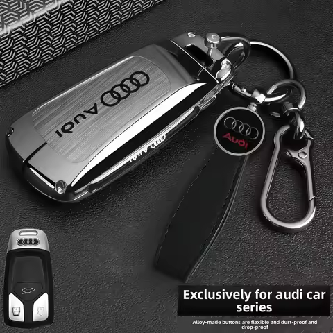 Carbon Fiber Style Car Key Case Cover For Audi A4 A4L A5 Q5 Q7 TT TTS 8S B9 A6 8W 4M S4 S5 S7 TFSI R