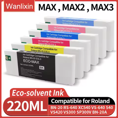 220ML ECO-SOL MAX MAX2 MAX3 Eco-solvent ink Cartridge Compatible for Roland BN-20 RS-640 xc540 VS-64