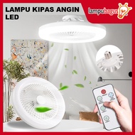 Lampu Kipas Angin Remote 2in1 50W Fitting E27 Plafon Ceiling Fan