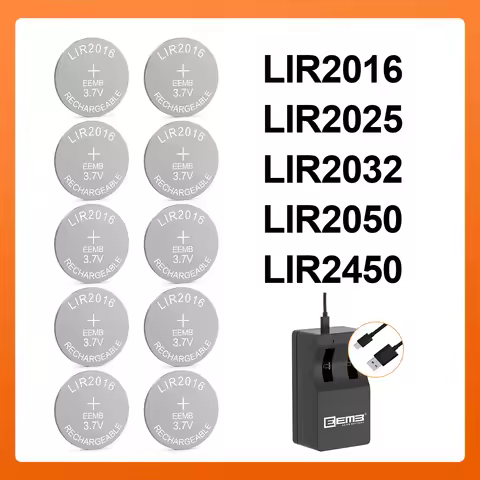 EEMB Button Battery LIR2016 lir2025 LIR2032 lir2430 lir2450 LIR2050 3.7V/3.6v Rechargeable Coin Cell