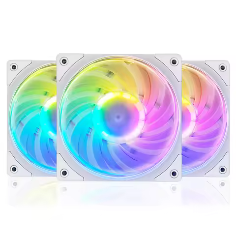 High Performance 2500RPM 4PIN PWM White 5V ARGB 12cm PC Computer Case Cooling System Fan Silent CPU 