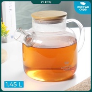 One Two Cups Heat Resistant Glass Teapot Borosilicate 1.45L - BR-384